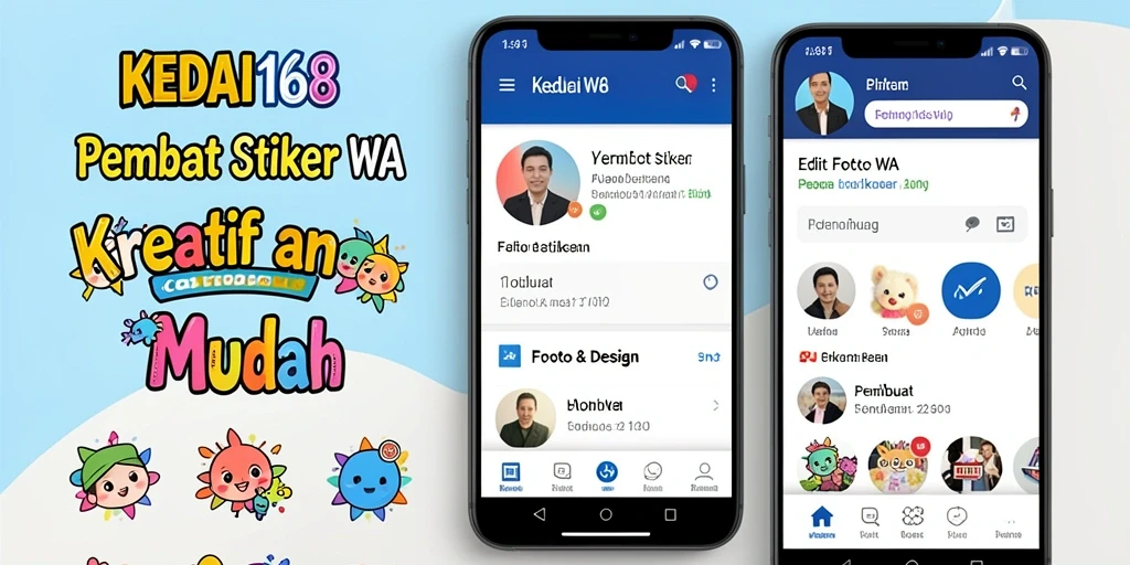Tampilan antarmuka KEDAI168 untuk pembuatan stiker yang kreatif.