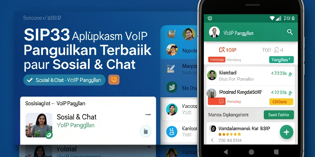 Tampilan antarmuka SIP33 untuk panggilan VoIP yang ramah pengguna.