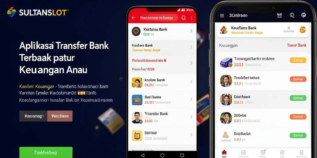 Antarmuka SULTANSLOT yang sederhana dan fungsional untuk transaksi bank.