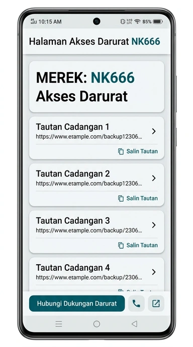 Tampilan link alternatif nk666