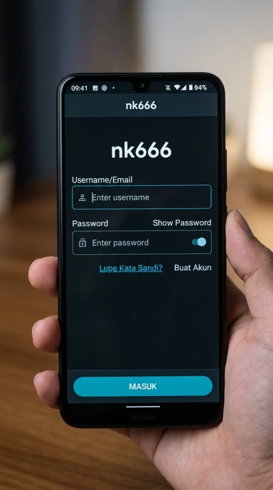 Tampilan halaman login nk666